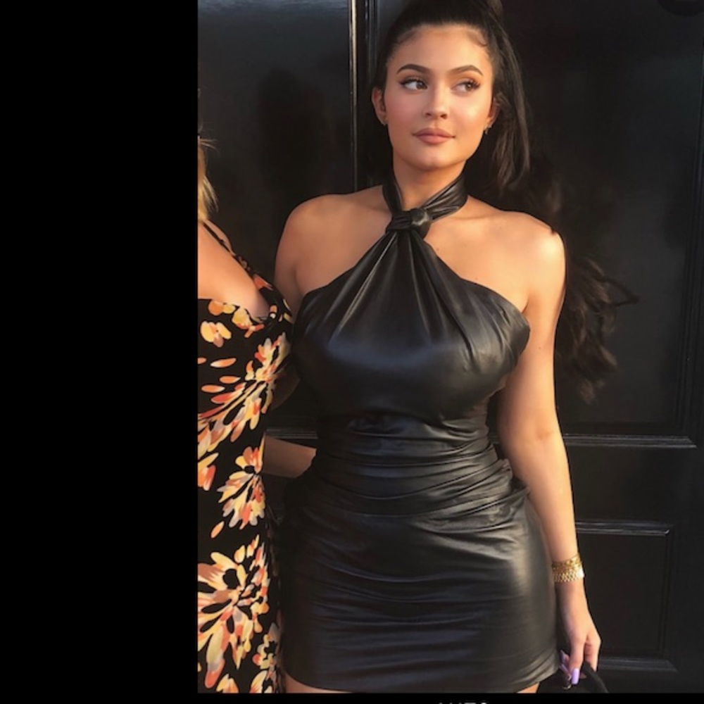 Halter pleather dress
